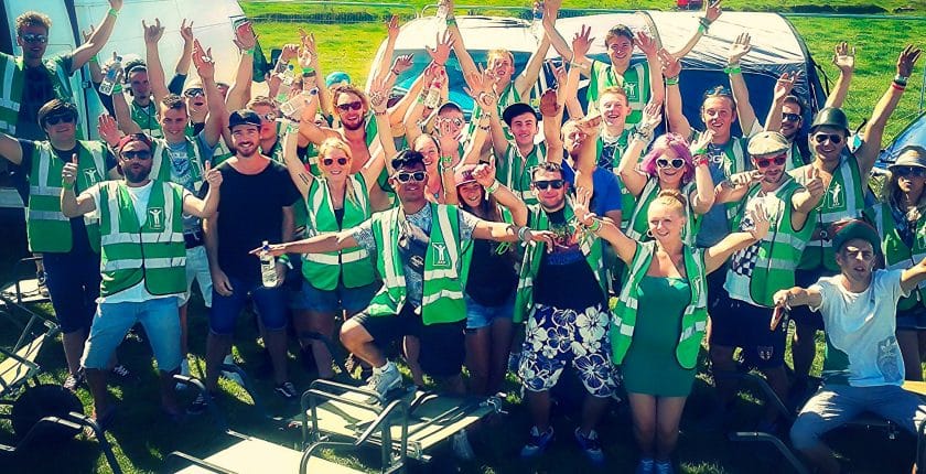 Volunteers at a music festival